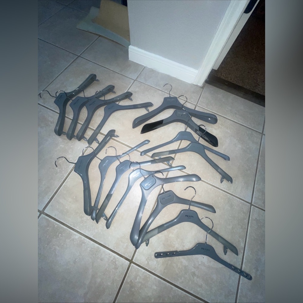 Authentic Prada Lot of 16 Hangers Gray.